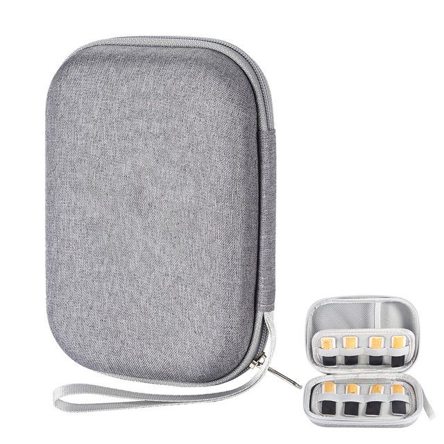 Mosiee Boîte à Roseaux Neuve en Tissu Eva Contient 20 Pcs Pièces d'Instruments de Musique Boîte de Rangement Couleur Unie Gris (Excluant Roseaux)