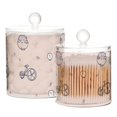 thumbnail image 2 of Fluffy Creatures and Bikes Translucent Plastic Cotton Swabs Canisters Large Medium Set, 2 of 6
