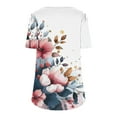 thumbnail image 5 of Gyedtr Womens Tops Plus Size Tops For Women Women'S New Short Sleeve Round Neck Pullover Chest Pleated Casual Print Summer Tops For Women On8XL, 5 of 6