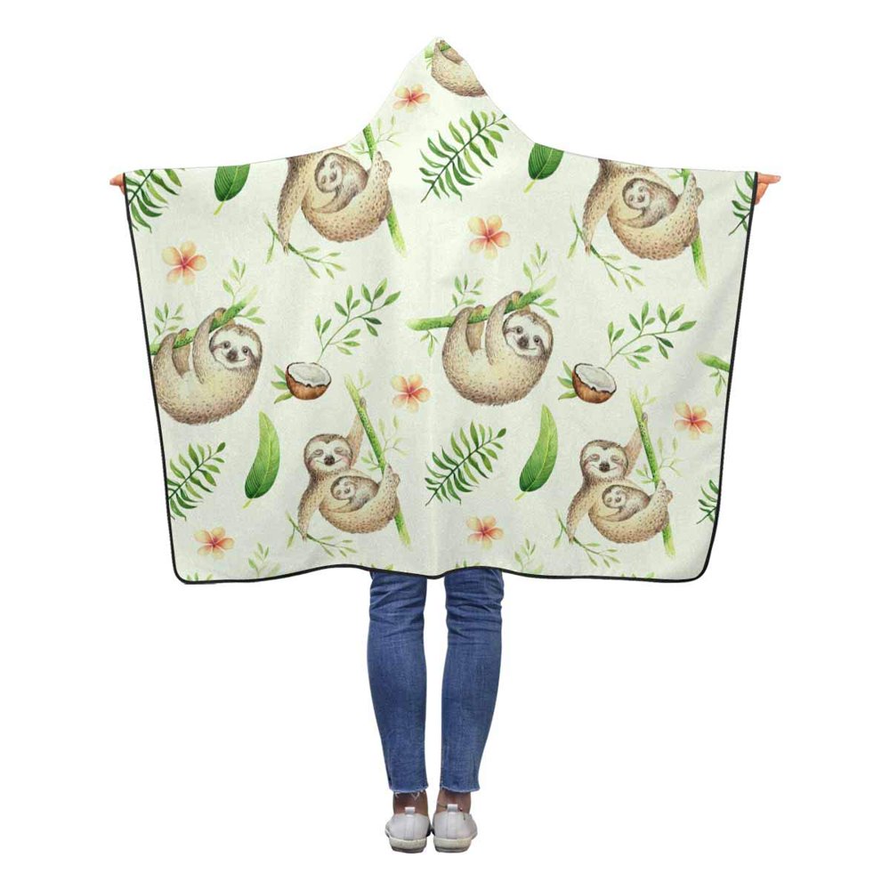 ASHLEIGH Baby Sloth Wearable Hooded Blanket 40x50 inches Toddler Kid