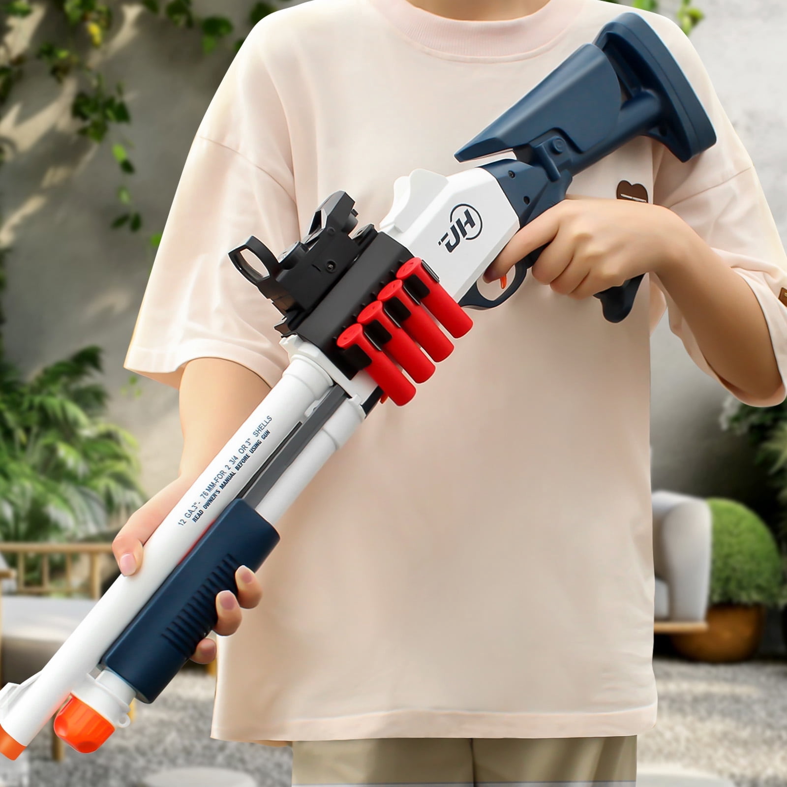 30in Foam Dart Blaster[with 50 Soft Darts] – Shell Ejecting Soft Dart Blaster, Manual Spring Action, Outdoor Shooting Games for 14+ Years Old