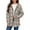 Khaki, variant on Womens Plaid Shacket Jacket, Long Sleeve Zip Up Fleece Hooded Jackets Warm Coat Khaki L