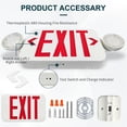 thumbnail image 5 of 2PK Red Exit Sign with Emergency Lights, Two Adjustable Round Heads LED Emergency Exit Light with Battery Backup, UL Listed, AC 120/277V, Commercial Exit Lights for Business, 5 of 6