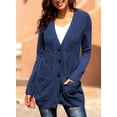 thumbnail image 4 of Asyoly Womens Cardigans Button Up Cardigans For Women Chunky Cardigan Button Down Cable Knit Long Sweater Coat, 4 of 6