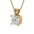 thumbnail image 2 of Clara Pucci 18K Yellow Solid Hypoallergenic Gold 2Ct Synthetic Sapphire Round Brilliant Cut Solitaire Designer Necklace Pendant For September, 2 of 7