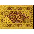 thumbnail image 1 of Ahgly Company Machine Washable Indoor Rectangle Oriental Yellow Industrial Area Rugs, 8' x 10', 1 of 4