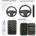 thumbnail image 3 of Jeiento Dog Paw Print Car Accessories 13pcs Car Seat Covers and Steering Wheel Cover Seat Belt Pad Cover Auto Armrest Cover Cushion Keychain Cup Holders Cute Automobile Accessory Decor, 3 of 8