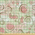thumbnail image 2 of Ambesonne Love Fabric by the Yard Microfiber, Romantic Pastel Spring, 2 Yards, Pale Green Blush Brown, 2 of 2