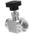 thumbnail image 4 of 1/2 Inch BSP Equal Female Thread 304 Stainless Steel Flow Control Shut Off Needle Valve, 4 of 5