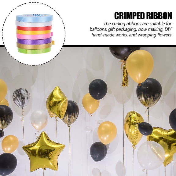 LOLIPPYY 50 Rolls Crimped Curling Ribbon Balloon String Wrapping Ribbon for Party Festival Decorations