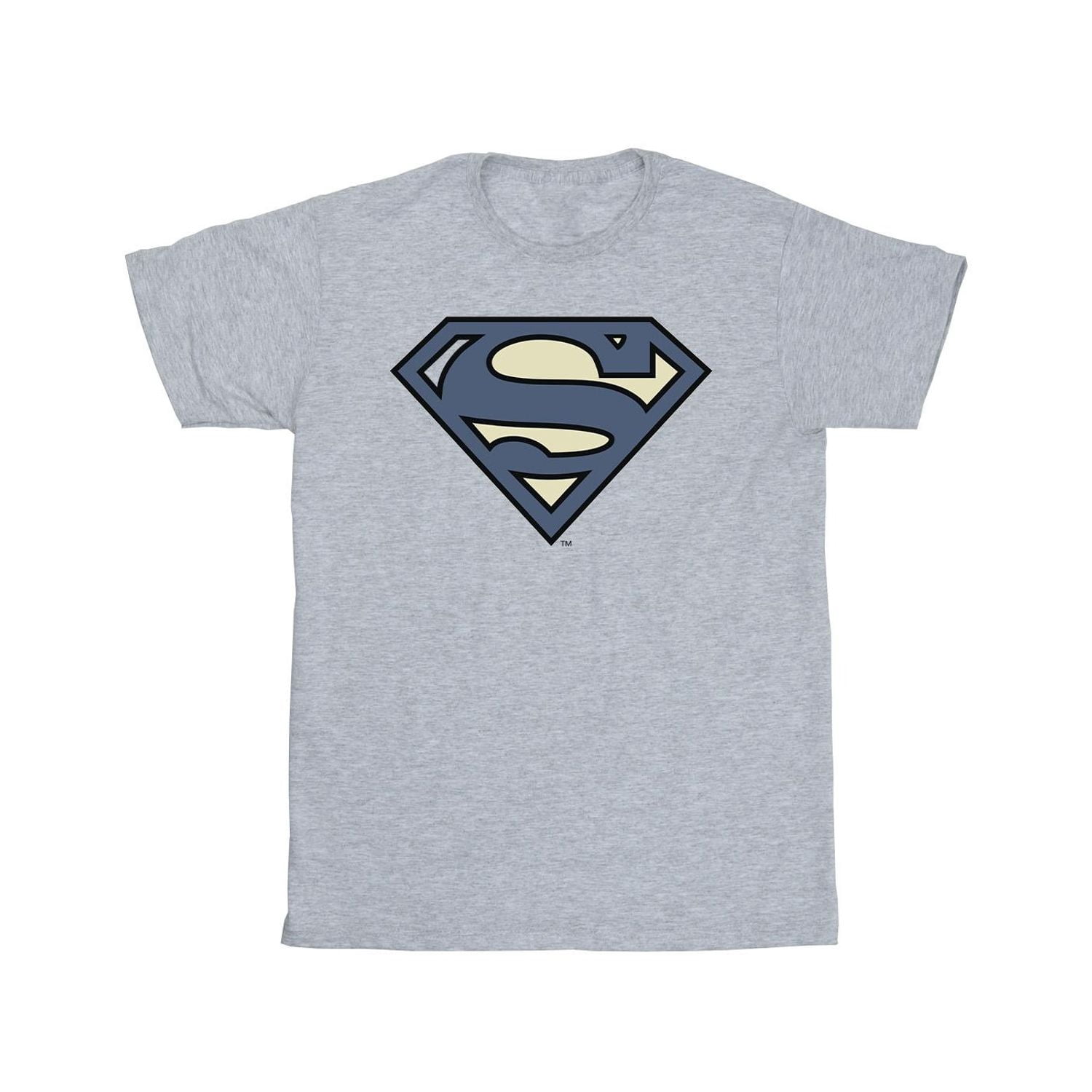 DC Comics T-Shirt en Coton pour Filles Superman à Logo Bleu Indigo