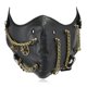 thumbnail image 1 of Rivet Chain Embellished PU Leather Face Mask Punk Gothic Cosplay Props For Theater Parties Halloween Costume Event, 1 of 4