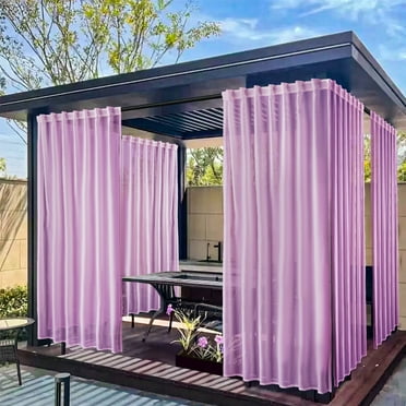 Coollooc Outdoor Curtains for Patio Waterproof Weatherproof, UV and Fade Resistant Outside Curtains for Gazebo, Front Porch, Pergola, Sun Blocking Privacy Curtain, 52W x 84L inch(Purple)