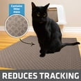 thumbnail image 3 of Drymate Original Cat Litter Mat, Contains Mess from Box for Cleaner Floors, Urine-Proof, Soft on Kitty Paws -Absorbent/Waterproof- Machine Washable, Durable (29”x36”)(Taupe Diamond Squares), 3 of 5