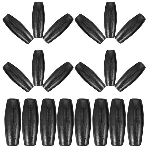 WHAMVOX Black Oval Wood Beads for DIY Use Durable Maple Wood Large Hole Spacer Beads 100 Pieces