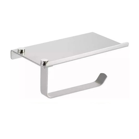 Porta Papel Baño con Soporte para Celular Alfa Cromado Acero Inoxidable