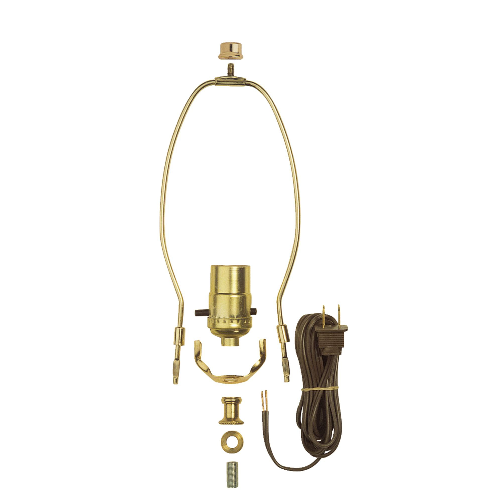 Make-A-Lamp Push-Through Socket Kit Polished Brass Finish
