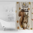 thumbnail image 4 of Squirrel Hello Fall Shower Curtains for Bathroom Waterproof Fabric Bath Curtains Decor Bath Tub Curtain Maple Leaf Thanksgiving Rustic Decorative Shower Curtain Sets with 12 Hooks, 72x72 Inch, 4 of 6