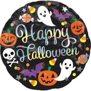 Happy Halloween Iridescent 18" Mylar Balloon, 1ct