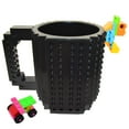 thumbnail image 5 of Creative Build-on Brick Drinking Mug - BPA-free Plastic Cup, Holds 12 Ounces Coffee, Tea, Juice (Black) by SciencePurchase, 5 of 5