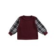 thumbnail image 1 of Chandail Ample à Carreaux Patchwork Manches Longues pour Filles et Garçons 2-7 Ans, 1 of 6