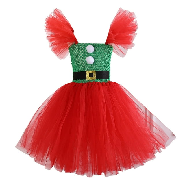 PMVFHDE Robes Filles Enfant Filles Robe de Concours Noël Fête Point Mignonne Robe Robes Bandeau Ensemble Vert,8-9 Ans