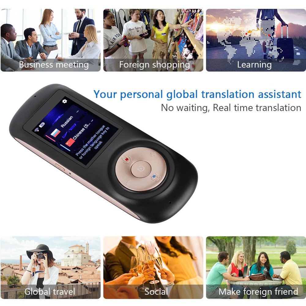 Mgaxyff Smart Wireless Portable Translator Real Time Instant Voice