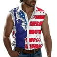 thumbnail image 3 of VBTAPA Mens Sleeveless 4th of July Shirts American Flag Stars and Stripes Button Down Shirt Casual Patriotic Tank Top with Pocket Holiday Sales Multicolor XXXL, 3 of 6