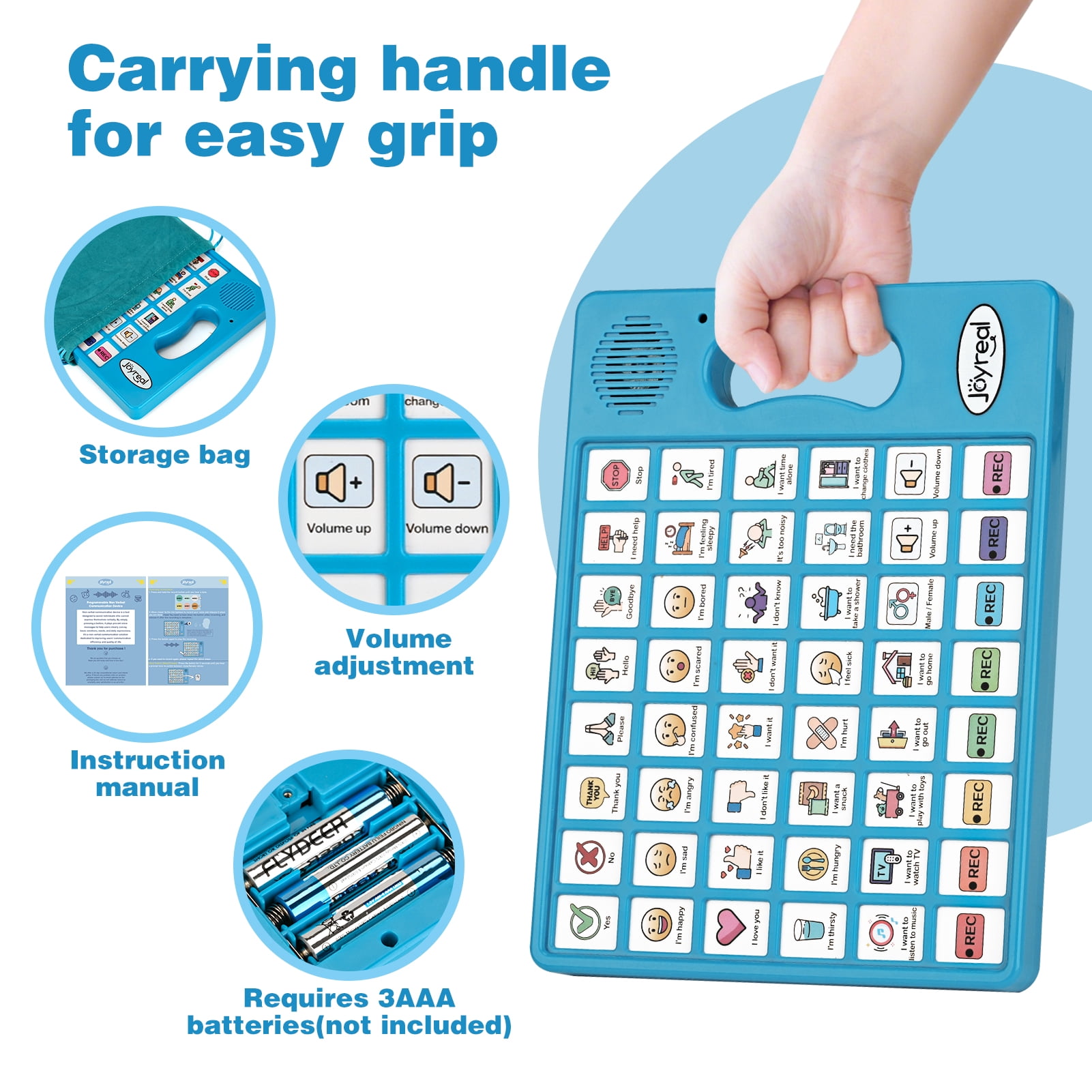 Joyreal AAC Autism Device Speech Aid with 8 Programmable Buttons
