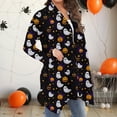 thumbnail image 5 of Kilaqueen Oversized Cardigans for Women Halloween Pumpkin Bat Print Casual Long Sleeve Open Front Knitted Sweater Cardigans Halloween Costumes, 5 of 7
