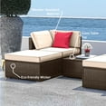 thumbnail image 4 of Hearth & Harbor 5-Piece Outdoor Furniture Sets, Wicker Sectional Patio Set, Brown/Beige, 4 of 7
