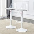 thumbnail image 4 of Modern Bar Stools Set Of 2, Armless PU Leather Barstools With PET Backrest, 360 Degree Rotating Height Adjustable Bar Chairs For Kitchen Island, Bar, Restaurants, 4 of 7