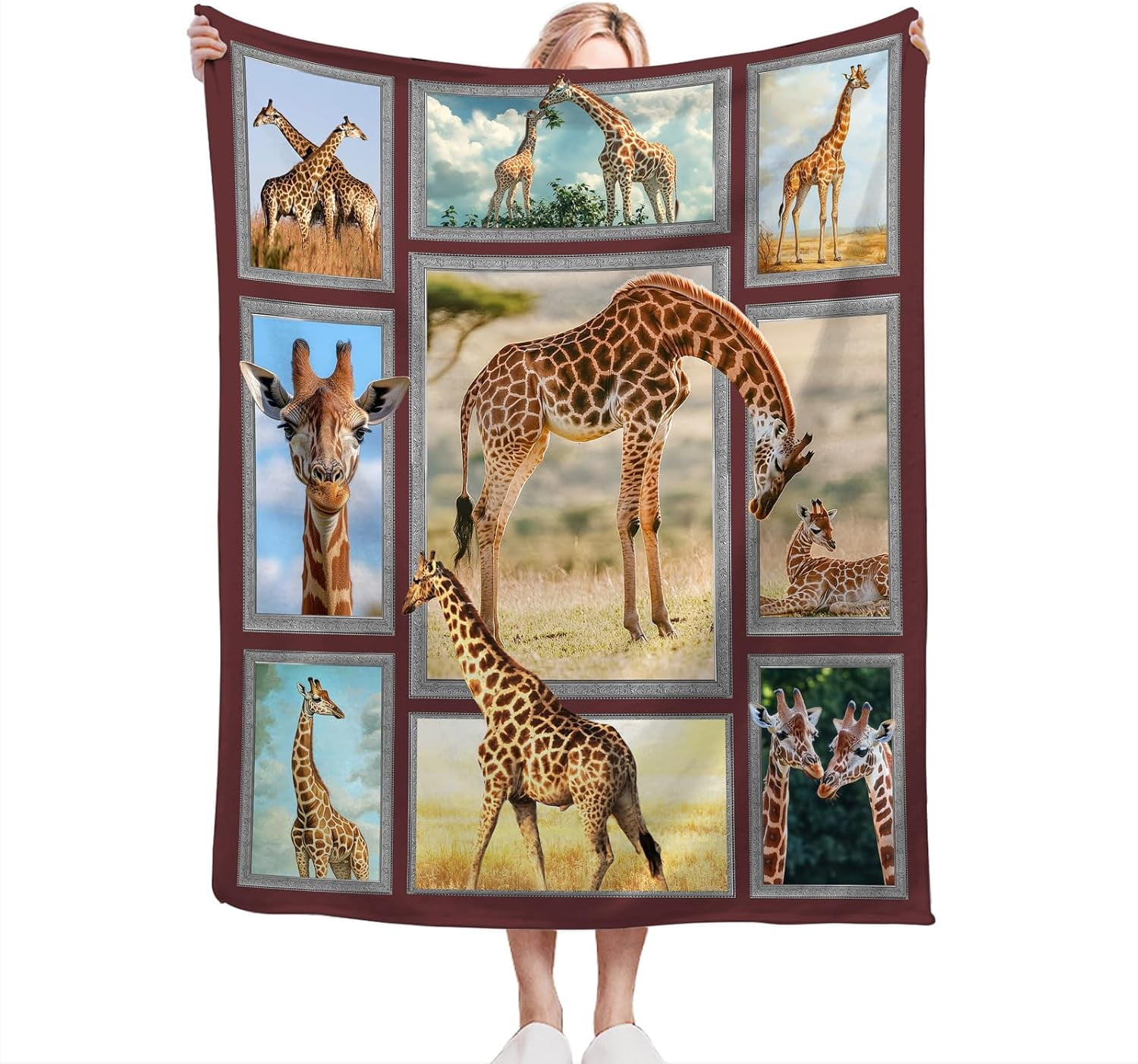 Giraffe Blanket Gifts for Girls Boys Soft Warm Plush Wild Animal Giraffe Throw Blanket Flannel Fleece Fuzzy Giraffe Blanket for Kids Women Man Lover Bed Couch Living Room Decor 60"X50"