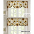 thumbnail image 5 of Tie Up Valance Curtain for Kitchen, Rural Country Vintage Sunflowers with Bee Rod Pocket Short Curtains Adjustable Tie-Up Shade Valances, Vintage Letter Window Treatment for Bathroom Living Room Bedroom, 5 of 7