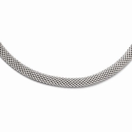 Sterling Silver 18in 8.00mm Onyx Mesh Necklace