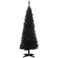 thumbnail image 2 of HOMCOM 5' Artificial Pencil Christmas Tree, Slim Xmas Tree with 294 Realistic Branch Tips and Plastic Stand, Black, 2 of 9