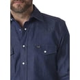 thumbnail image 4 of Wrangler Men's Authentic Cowboy Cut Work Western Long-Sleeve Firm Finish Shirt,Blue,17 36, 4 of 5