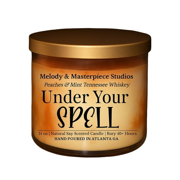 Natural Soy Wax Candle Jar with Lid (14.5oz) – Long-Lasting 35 Hours Burn Time – Ideal for Backyard, Patio, Decks & Indoor - (Under Your Spell)