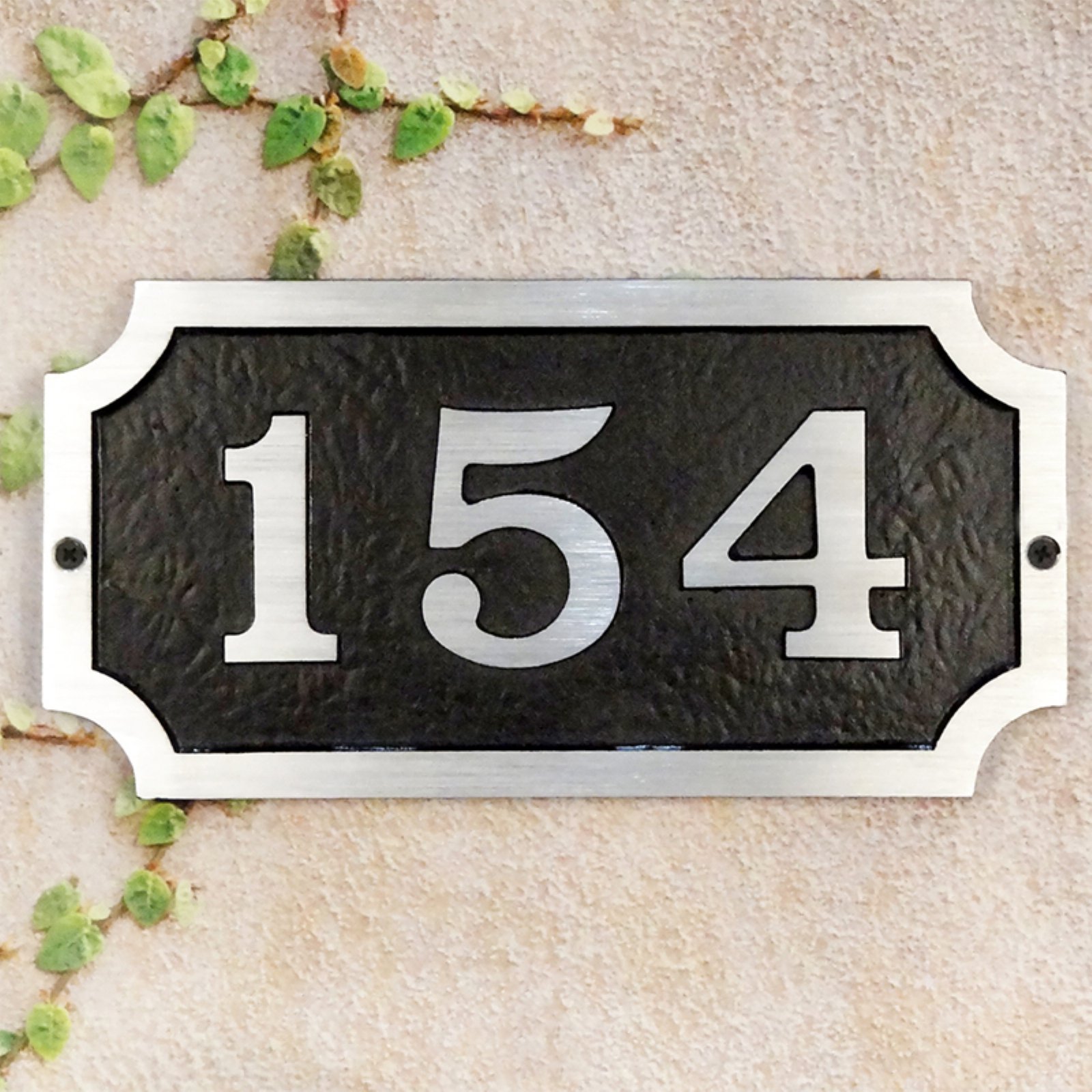 Special Lite Products  Traditional Cast Aluminum Address Plaque with Brushed Aluminum Numbers - Black - image 2 of 2