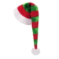 thumbnail image 2 of Christmas Elf Hat, Red Green Striped Plush Santa Hat with White Pom Pom, Long Droopy Xmas Party Costume Accessory for Adults and Kids, Holiday Gift, 2 of 5