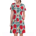 thumbnail image 1 of Bixox Robe d'Été à Manches Courtes pour Femmes Robe Ample Longueur Genou avec Poches-Tomate, 1 of 7