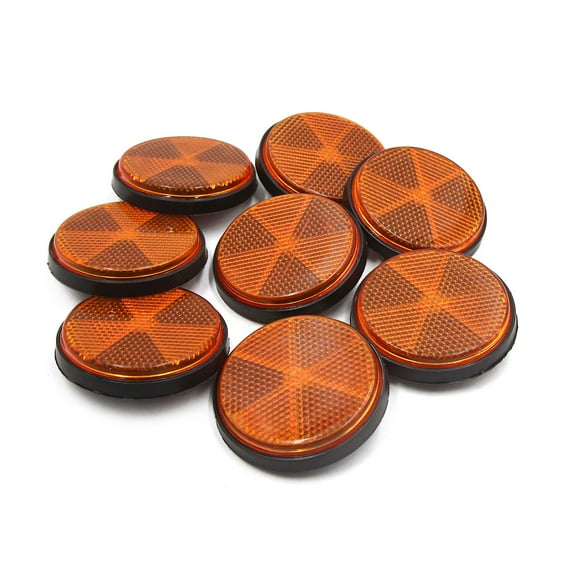 Unique Bargains 8pcs 6mm Dia Orange Plastic Screw Mount Reflective Motorcycle Warning Reflector