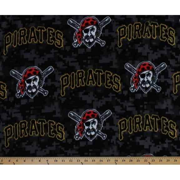Fleece Pittsburgh Pirates MLB Baseball Sports Team Fleece Fabric Print By the Yard (s6689bf)