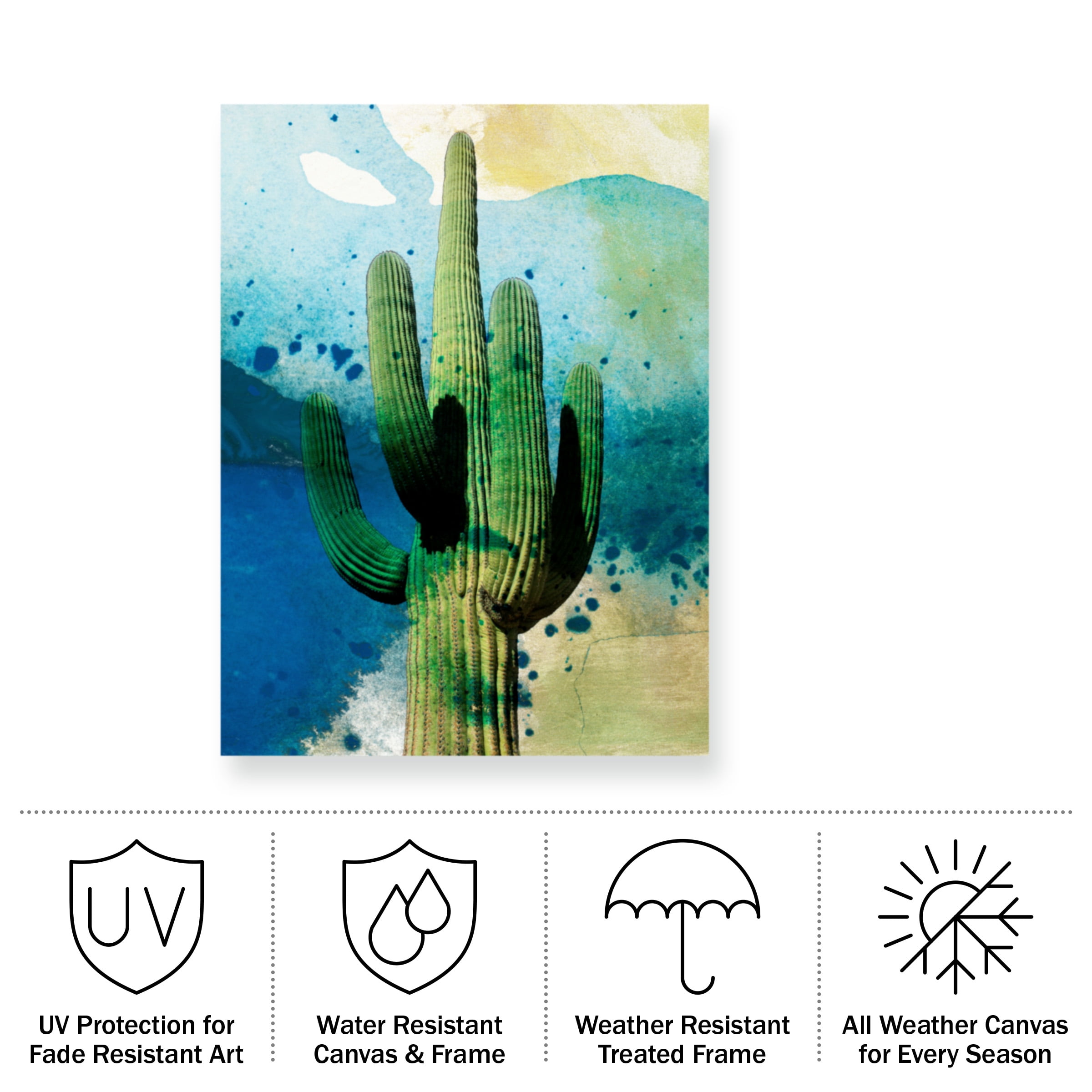 Sisa Jasper 'Cactus Abstract' Outdoor Canvas 47x47