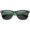 Shiny Black-Green / Smoke, variant on sunglassLA Unisex Classic Retro Two-Toned Neon Color Temple Horn Rimmed Sunglasses (Shiny Black-Blue / Smoke) - 54mm