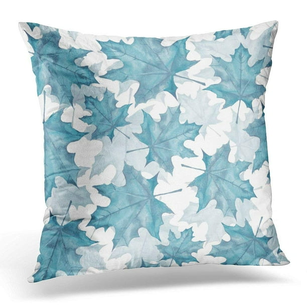 ARHOME Blue Fall Maple Leaves Watercolor Painting 9 White Leaf Throw