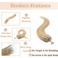 thumbnail image 3 of MY-LADY 100% Human Hair Extensions Remy Real Natural Hair Hairpiece Mirco Ring Tubes Hair Thick Micro Loop Extensions Hair for Women 16inch #18P613 Ash Blonde & Bleach Blonde, 3 of 8