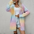 thumbnail image 6 of IROINNID Women's Mid-Length Cardigan Coat Gradient Long Sleeve Casual Long Cardigan Coat Sweater Outerwear, Pink, 6 of 6