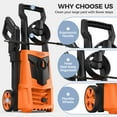 thumbnail image 5 of HIJOB Electric 3000 PSI Pressure Washer w/ 20 ft Hose, 4 Quick Connect Nozzles, Foam Cannon, Portable to Clean Patios Cars Fences Driveways, 5 of 13