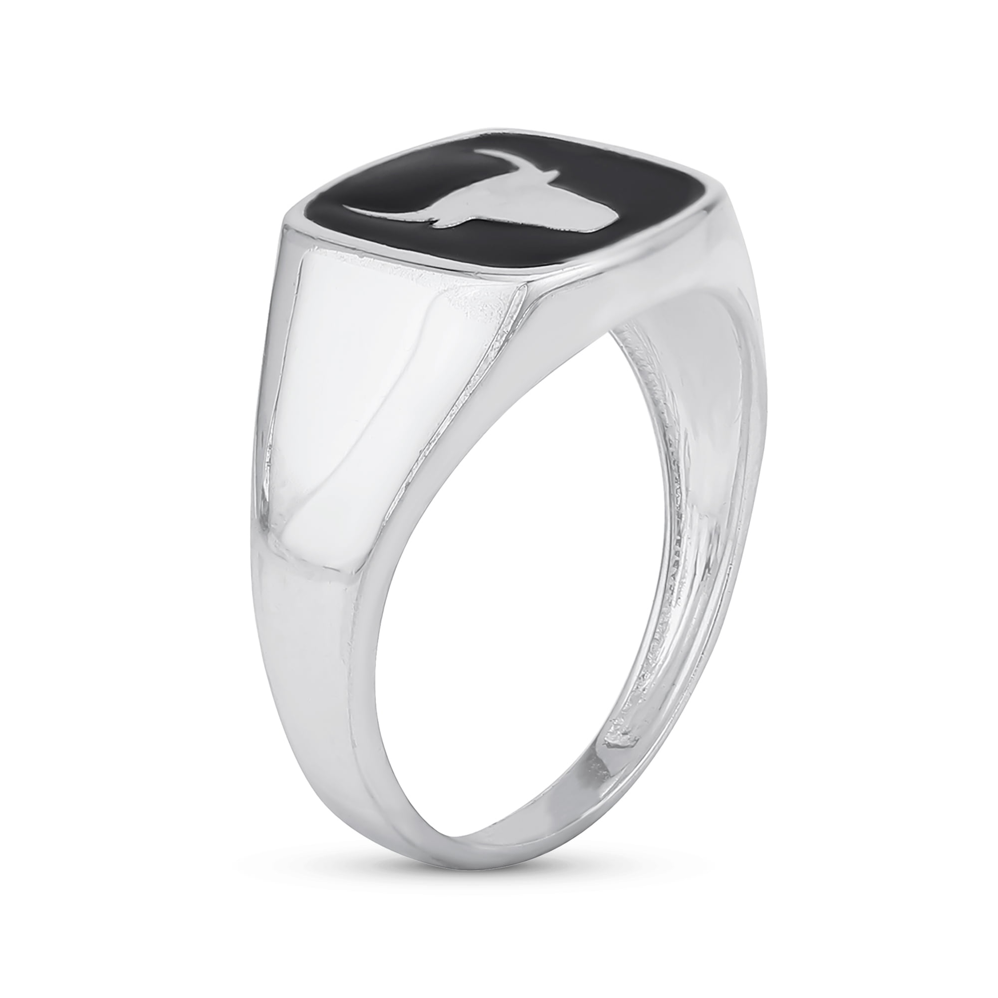 Bling Jewelry Mens Mens Silver Ring with Black Onyx Gemstone